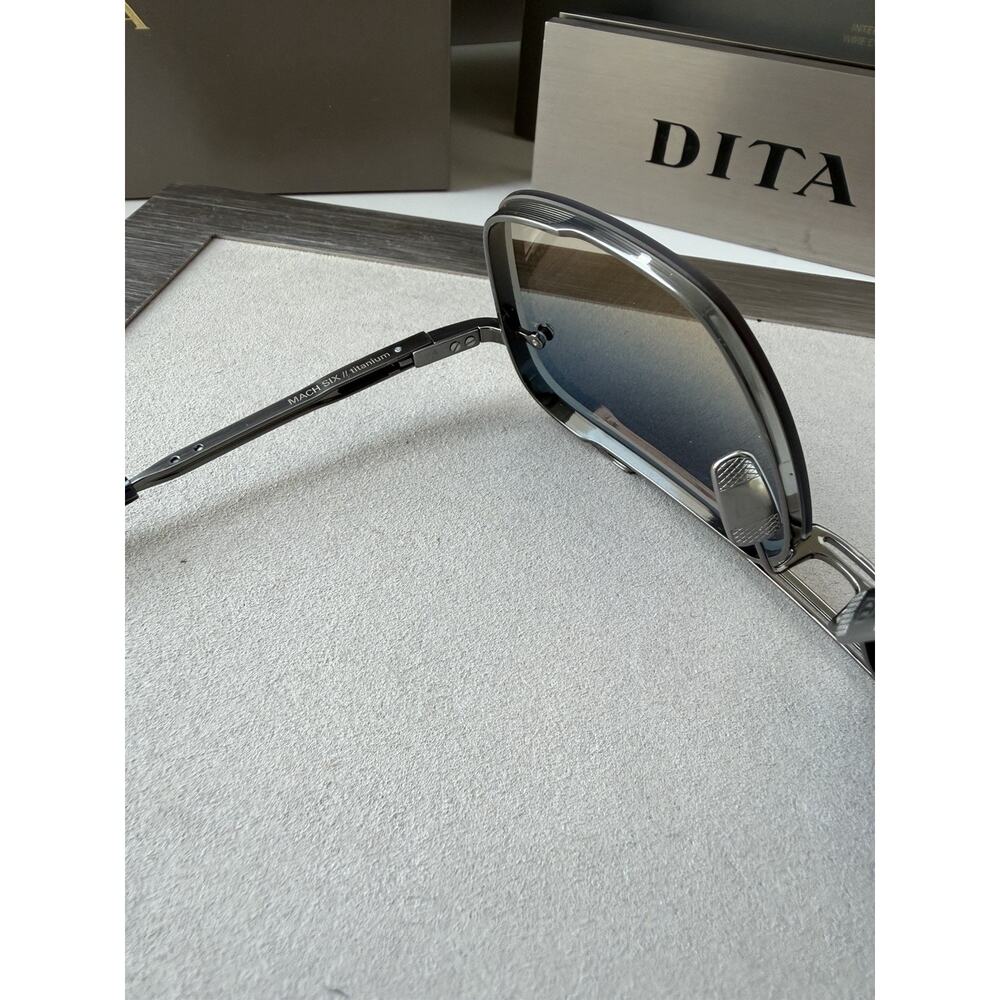 DITA MACH SIX 121-08 Antique Silver Titanium Blue Gradient Sunglasses AUTHENTIC - Picture 12 of 16